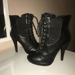 Laced Up Heel Booties